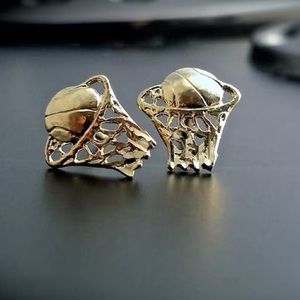 14k solid Gold Basketball Earrings
